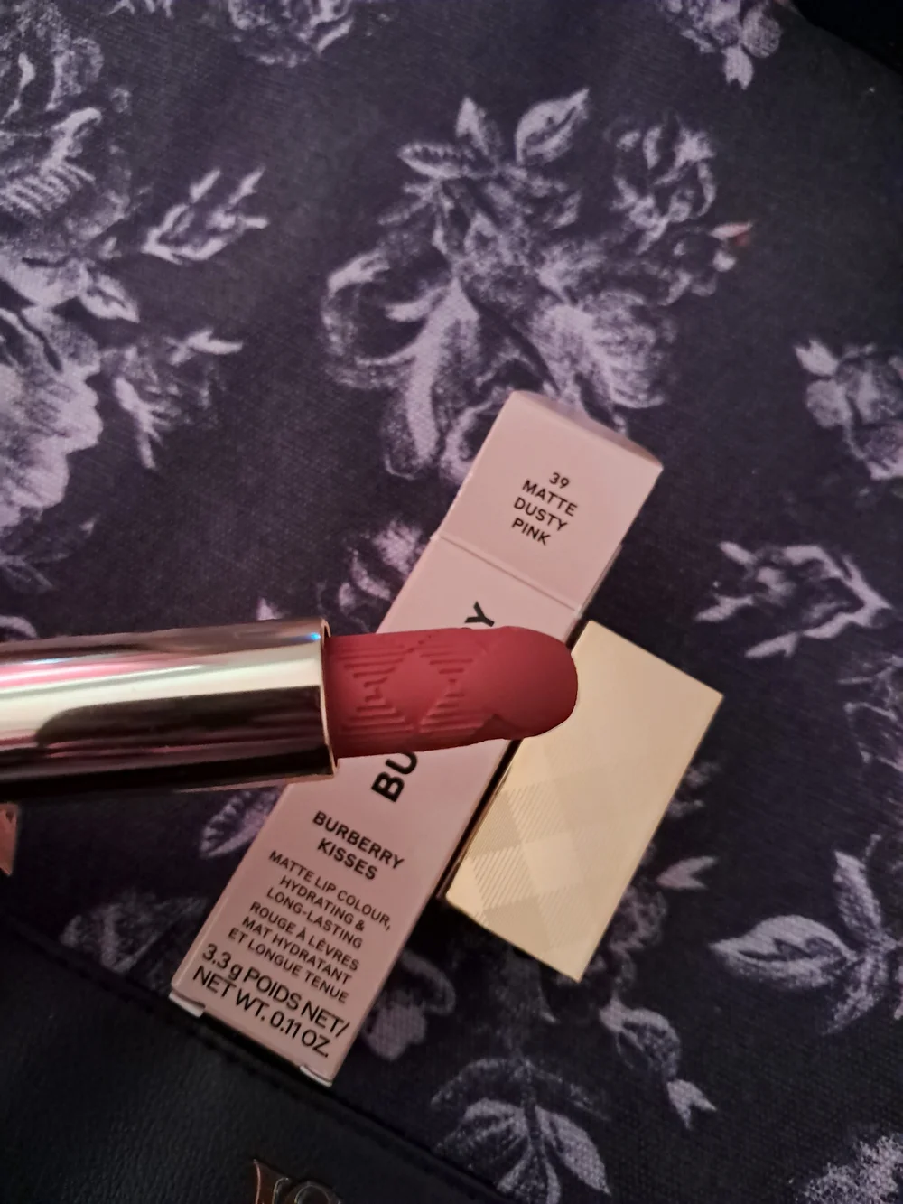 Burberry Matte Lipstick in Dusky Pink with Gold Case